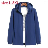 Herrenjacken Herrenankunft Mode Super Large Fr￼hlingsm￤nner Kapuze -Jacke D￼nne Mantel Casual Summer Coats Plus Size