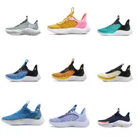 Basketball Shoes Currys Flow 9 Sneakers Men Sports Shoes Light Curry Athletic Grey Fog Green Big Size