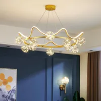 Hanglampen 2022 Noordse gypsophila lichten kroon woonkamer modern restaurant creatief gouden loft slaapkamer lamp led ring licht