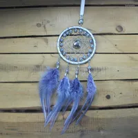 Decorative Figurines Car Hanging Light Gray Dream Catcher Small Wind Chime Trailer Home Decoration Crafts