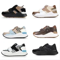 M￤n designer skor vintage check sneakers m￤n kvinnor hool loop plattform sneaker mocka l￤der tr￤nare svart vit mesh l￶pare skor no281