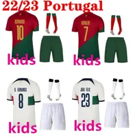 2022 Portugal Soccer Jerseys Ruben Neves Joao Felix Bernardo Bruno Ronaldo Fernandes Portugieser 2022 2023 Portuguese Football Shirt Kits Kit Sets
