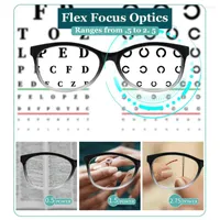 Gafas de sol Mem Reading Glasses Men 0.5 a 2.5 Lectores de energ￭a Enfoque autom￡tico Ejeglas Resina Resina HD Magnifi￱a Negro