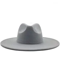 Classical Wide Brim Fedora Hat Black white Wool Hats Men Women Crushable Winter Hat Wedding Jazz Hats1212U