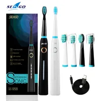 Ultra Sonic Electric Toothbrush SG-958 SEAGO 5 Mode 2 Min Smart Timer Waterproof With 3 Replaceable Brush Heads Teeth Whitening 210310