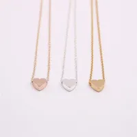 18k Gold Silver Plated Pendant Necklace Flat Bottom Solid Love Halsband gåvan till Women2895