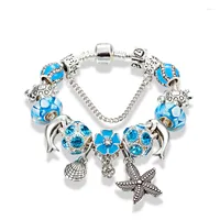 Bracelets de charme annapaer bleu mix vente européen couleur coeur-verrouillage brillant bracelet bricolage bijoux pulseras cadeau pour les femmes