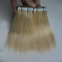 # 613 Bleach Blonde brésilien Bundles 40pcs Virgin Straight Tape in Human Hair Extensions 100g PU Skin Touche Rapel Extensio256r