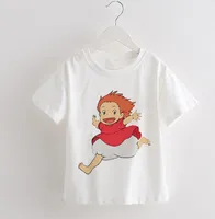 Shirts ponyo baby jongens kleren grappige cartoon print t-shirt kinderen zomer o-neck tops meisjes t-shirt mode