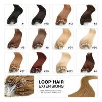Extens￵es de cabelo Remy Micro Loop Remy 18 20 22 24 Cabelos de cabelo virgens indianos Cabelo de ceratina 100g LOT 1G 13251M