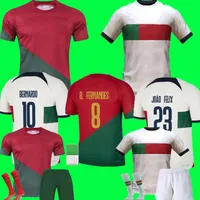 Portugalskie koszulki piłkarskie 2022 Mężczyźni Zestaw Zestaw dla dzieci Versoin Pepe Joao Felix 2023 Koszulka piłkarska Bernardo Fernandes 23 23 Portugieser Women Portuguesa Long Sleeve