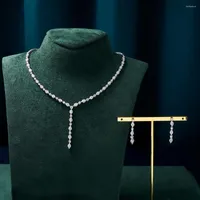 Necklace Earrings Set TIRIM Fashion Bride Jewelry For Women Drop Pendant Nacklace Sets Dubai Charm Wedding Party Engagement Accessories