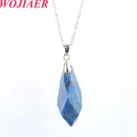 Exquisitos collares de piedra de gema natural multifac￩tica colgantes ￳palo lapis lazuli cuarzo rosa tigre ojo chakra reiki joyer￭a bo931
