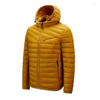 Men&#039;s Down Men&#039;s & Parkas 2022 Autumn Jacket Zip Lightweight Windbreaker Hooded Parka Male Fashion Spring High Quaty Soft Black Yellow