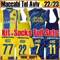 22 23 Maccabi Tel Aviv Soccer Jerseys Israel Wear＃5 NACHMIAS＃9 PERICA＃10 BITON＃17 2022 2023ショートスリーブジャージーYeiniジェラルデスホームアウェイメンズキッズフットボールシャツトップ