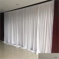 Party Decoration 1 Piece X6M White Cutomized Ice Silk Fabric Curtain Wedding Ceremony Birthday Decor Backdrop Drop Delivery Yydhhome Dhyfz
