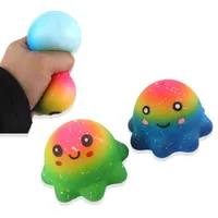 Rainbow Fidget Toys Vent Ball Squeeze Jelly Childrens Decompression Toy Soft Stress Squid Slow Rebound Rubber Balls Relieves Anxiety And Stress Autism Gifts