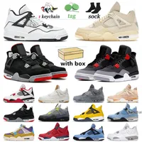 Jumpman 4 4s Basketball Shoes DIY Infrared Big Size 47 Outdoor Sneakers Shimmer Sail White Oreo Black Cat Men Women Trainers Sports Union