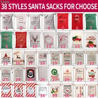 Customs Christmas Santa Sacks Large Sant Gift Sac à coton Sacs de coton Bages de coton