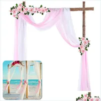 Party Decoration 196X53Inch Wedding Arch Dra Fabric Organza Table Runner For Backdrop Curtain Tle Valance Drop Delivery 2021 Home Gar Dhgnu