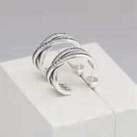 100% 925 Sterling Silver Hook Ohrring Original -Einzelhandel für Pandora 18K Roségold Ohrringe Weihnachtsgeschenk für Frauen230y