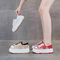 Günlük ayakkabılar yükseklikte küçük beyaz 2022 Sonbahar Muffin Kalın Çözilmiş Leisure Sports İki Parçalı İns Moda Kadın Ayakkabıları