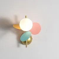 Wall Lamps Modern Macaron Led Leaves Nordic Flower Branch Sconces For Home Bathroom Bedroom Bedside Indoor Decor Lighting
