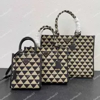 Designer Femmes sac ￠ main sac fourre-tout triangle symbole jacquard tissu sac ￠ main