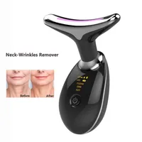 Face Care Devices Neck Wrinkle Remover Skin Tighten LED Pon Therapy EMS Vibration Heat Reduce Double Chin Anti Wrinkles Remove Tools 220921