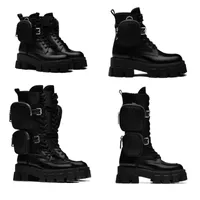 Kvinnor Designers Rois Boots The Knee Ankel Martin Boots och Nylon Boot Military Inspired Combat Bouch Attached No43 Vixl