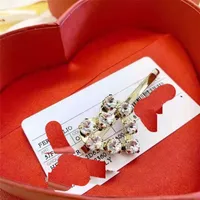Pins Brooches Design jewel heart letter diamond duckbill hairpin brass band