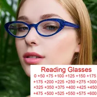 Sunglasses Shiny Narrow Cat Eye Presbyopia Reading Glasses Woman Fashion Transparent Computer Eyeglasses Optical Clear Blue Light