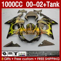 Injektionsverkleidungen Tank f￼r Suzuki GSXR 1000 CC 1000cc K2 00-2002 K￶rper 155NO