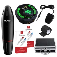 Rotary Tattoo Kit Dragonhawk Mast Pen LCD Power Power Extreme Extreme Foot Foot Pedal Black Ink Box2632