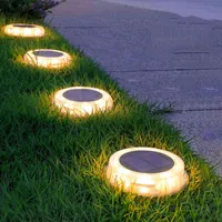 Lamps LED Lawn Lights Outdoor Waterproof Powered Buried Street Lamp Garden Villa Decorative Solar Light White Warm 0922