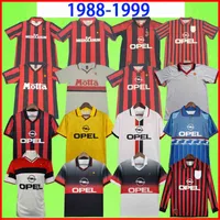 シャツミラノサッカージャージーレトロ1988 1989 1991 1992 1993 1994 1995 1996 1998 1999 1999サッカーシャツビンテージマルディーニACヴァンバステンWe