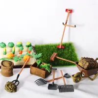 Декоративные фигурки кукол мини -кухонная садовая овощная ферма лопатка грабцы на открытом воздухе сцены посадка модель кукол аксессуары