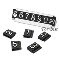 Whole-Silver 30 Sets Jewelry Display Label Tag Adjustable Number Counter Cube Dollar Sign With Base Stand191h