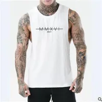 2019 new Design Men Fitness Tank Top Bodybuilding gyms clothing Sporting Wear Vest muscle Sleeveless round neck cotton Undershirt289l