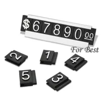 Whole-Silver 30 Sets Jewelry Display Label Tag Adjustable Number Counter Cube Dollar Sign With Base Stand2638