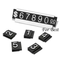 Whole-Silver 30 Sets Jewelry Display Label Tag Adjustable Number Counter Cube Dollar Sign With Base Stand308z