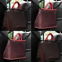 Sacos de armazenamento 2 cores sacos dobráveis ​​panos de malha de cadeira de carro bolsas de bolso de bolso de bolso de bolso vermelho polígonos pretos vermelhos função multi 7 5kn l2