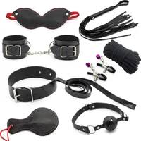 22ss Sex toys Massagers 8 piece/pack adult games product for couples bondage restraint Set Handcuff Whip mask rope erotic Kit sex toy woman 3LC2
