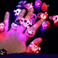 Halloween dekorationer kreativa söta glödande ringar pumpa spöke skalle ring barn gåvor halloweens fest leveranser leksak