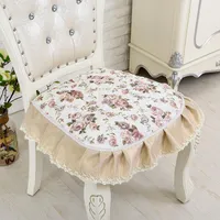 Poduszka kwiatowa z koronkową krawędzią cienką matę siedzącą można przymocować na krześle w kształcie litery U wystrój domu bawełniany sofa