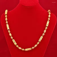 Chains 24K Gold Filled Not Fade Necklace For Unisex Fine Hiphop Party De Bizuteria Bijoux Men Colgante Naszyjnik Jewelry Gifts
