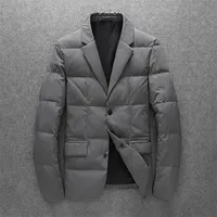 남자 다운 파카 겨울 90% 흰 오리 블레이저 파카 슬림 간단한 사업 캐주얼 사무실 패션 남성 코트 따뜻한 재킷 220922