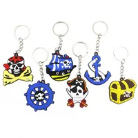 Pirate Keychain Halloween One Piece PVC Soft Key Chain Chain Bag Ornement Factory Spot Wholesale Treasure Anchor Car Silicone 4 Styles Keyring