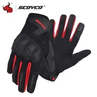 Fünf Finger Handschuhe Scoyco Motorrad Sommer atmungsaktives Kohlefaser -Kreuz -Touch -Funktion Guantes Reiten # 220921