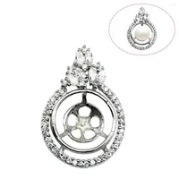 Pendant Necklaces YBjewelry 925 Sterling Silver Setting Vintage Zircon For Diy Necklace Jewelry ID 30749